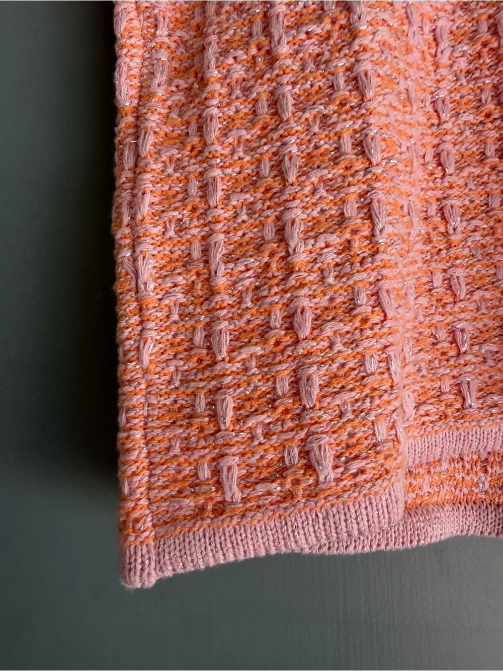 Textured Short-Sleeve Knit Top - Coral